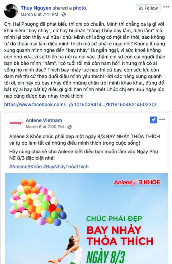 Sao Việt đồng loạt ủng hộ tuyên ngôn ‘Phụ nữ có quyền bay nhảy’-4