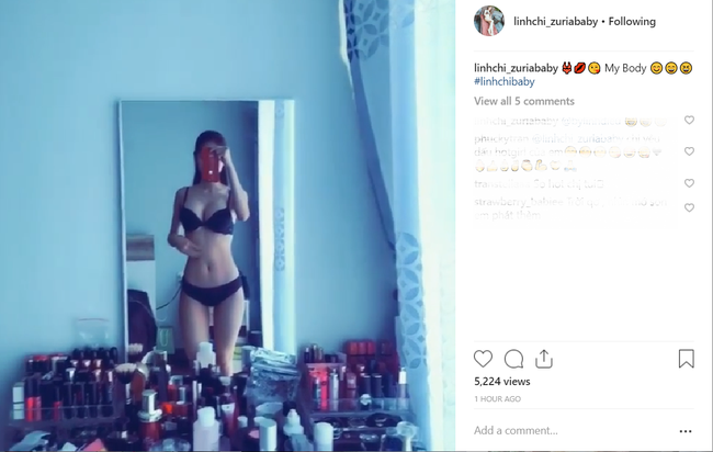 Giữa tin đồn bị Khắc Tiệp cạch mặt, Linh Chi đăng clip mặc nội y, khoe thân hình nóng bỏng-1