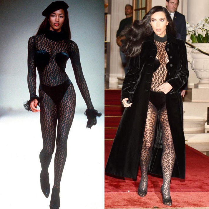 Kim Kardashian liên tiếp copy lại phong cách của Naomi Campbell nhưng lại đem đến ấn tượng hoàn toàn khác-2