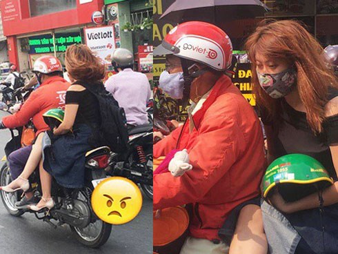 Ngồi trên xe ôm, chỉ bằng một hành động cô gái khiến cả phố ngoái lại nhìn