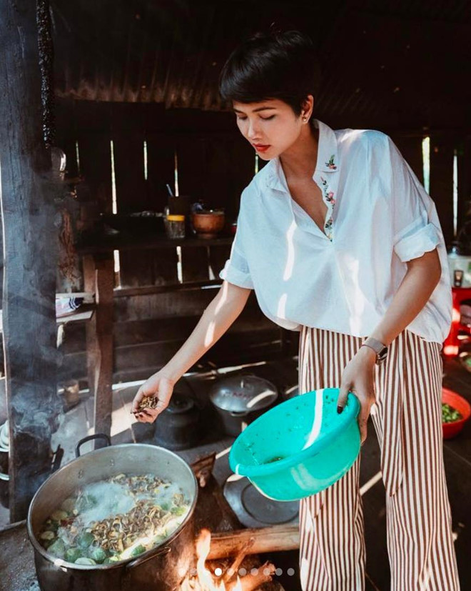 Hoa hậu HHen Niê nấu nướng, rửa bát khi về thăm nhà ở Đắk Lắk-3