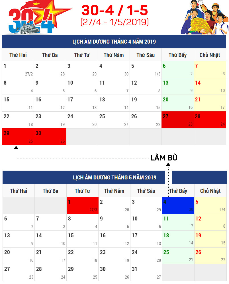 Giỗ tổ Hùng Vương và lễ 30/4 - 1/5 được nghỉ như thế nào?-2