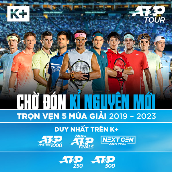 K+ công bố bản quyền phát sóng ATP World Tour đến 2023-1