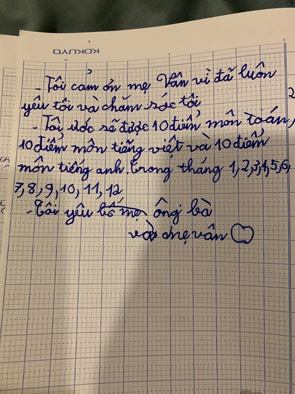 Rơi nước mắt trước những dòng chữ nguệch ngoạc của con trai Vân Hugo viết về mẹ-2