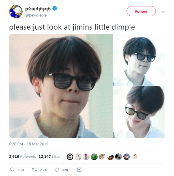 Ông hoàng YouTube PewDiePie công khai là fan BTS, phát cuồng với má lúm đồng tiền của Jimin-2