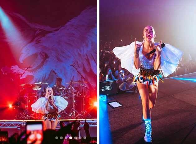 Ca sĩ Rita Ora diện thiết kế của Công Trí thổi tung sân khấu trong tour diễn Pheonix-3
