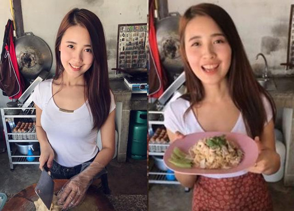 Chỉ đứng bán cơm gà, cô gái cũng gây sốt MXH vì quá sexy và xinh đẹp-2