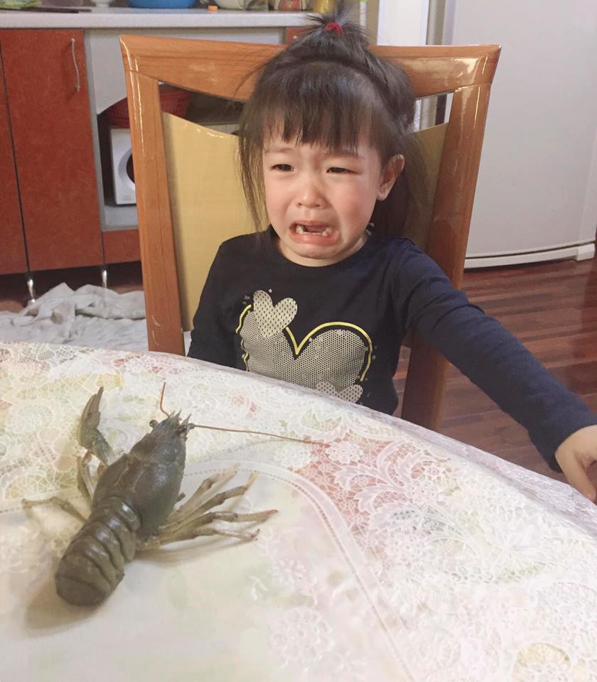 Mẹ trẻ dùng tôm để xử lý con nghịch ngợm, dân mạng phì cười vì hài hước nhưng cũng không quên thắc mắc điều này-1