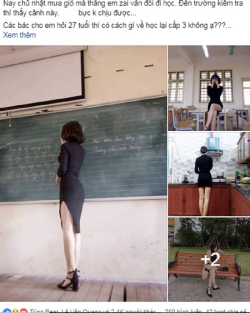 Dân mạng sôi sục trước loạt ảnh cô giáo trẻ ăn mặc táo bạo đứng trên lớp giảng bài-1