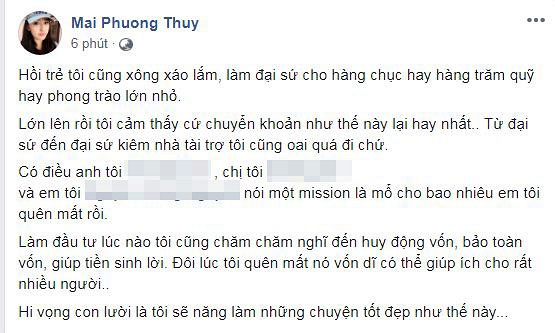 Mai Phương Thúy chi 700 triệu đồng làm từ thiện: Tôi cũng định âm thầm... nhưng rồi nghĩ lại khoe ầm lên vẫn cứ sướng hơn-1