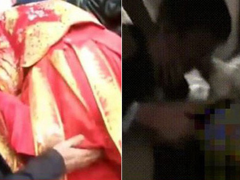 Tái hiện rước dâu kiểu cổ trang, cô dâu ngã sấp mặt từ độ cao 3m, kiệu lăn đè lên người đau đớn-2