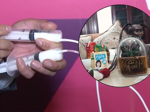 Thí nghiệm đơn giản lật tẩy bí ẩn đằng sau những clip búp bê Kumanthong tự uống sữa
