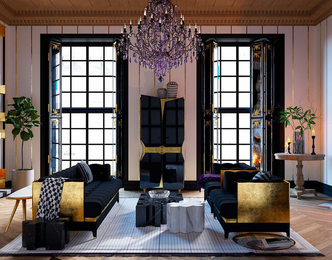 Đại gia thừa tiền mua vàng về dát, đính khắp nhà-1