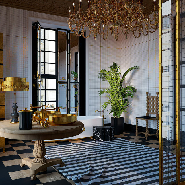 Đại gia thừa tiền mua vàng về dát, đính khắp nhà-15