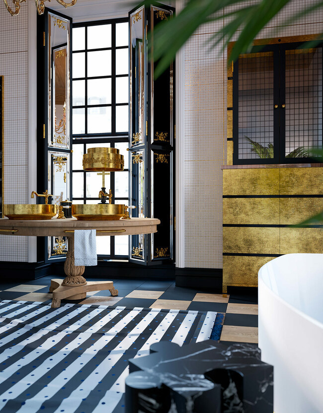 Đại gia thừa tiền mua vàng về dát, đính khắp nhà-17