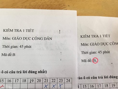 Chỉ thêm 1 dấu chấm vào mã đề thi, giáo viên khiến học sinh điêu đứng vì làm giống nhau mà kẻ 10 điểm, người 3 điểm