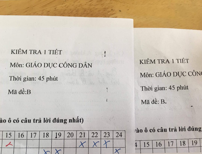Chỉ thêm 1 dấu chấm vào mã đề thi, giáo viên khiến học sinh điêu đứng vì làm giống nhau mà kẻ 10 điểm, người 3 điểm-1