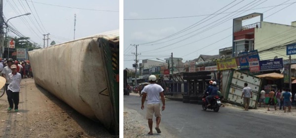 Đồng Tháp: Container bất ngờ lật ngang đè trúng nhiều người đi xe máy, 2 phụ nữ và 1 bé trai khoảng 2 tuổi tử vong-2