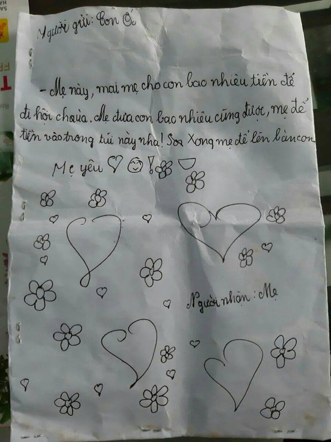 Bé gái viết thư xin tiền mẹ đi chơi khiến dân mạng tan chảy: Mẹ cho con bao nhiêu cũng được, mẹ để vào trong túi này nha-2