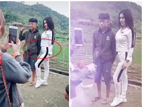 Sau bộ đồ bó sát lộ đường cong, Thư Dung giờ còn táo bạo hơn khi diện hẳn váy ren xuyên thấu đi chùa-8