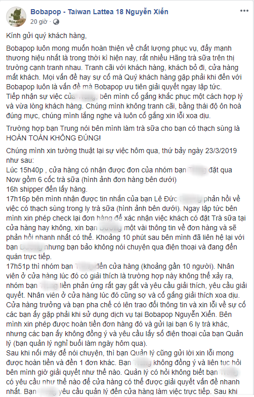 Hà Nội: Khách hàng hãi hùng tố có thạch sùng trong cốc trà sữa-4