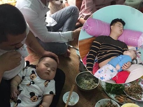 Anh chồng được dân mạng ca ngợi hết lời khi ngồi ăn cỗ vẫn bế con, quát vợ