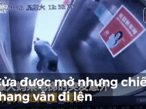 Thang máy chưa dừng nhưng đã mở cửa, người đàn ông may mắn thoát chết