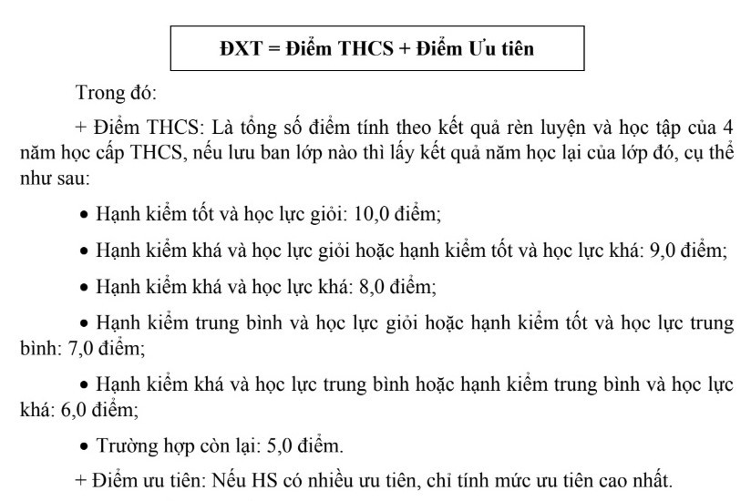 Cách tính điểm xét tuyển vào lớp 10 THPT công lập ở Hà Nội năm 2019-2