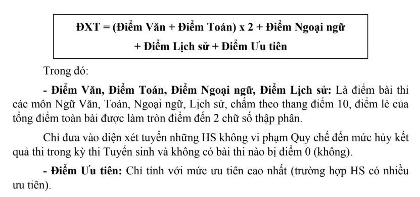 Cách tính điểm xét tuyển vào lớp 10 THPT công lập ở Hà Nội năm 2019-1