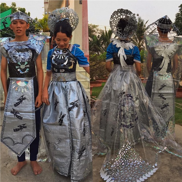 Sáng tạo như học sinh Việt: Váy tái chế từ rác thải mà ngỡ như váy trình diễn trong tuần lễ thời trang-12