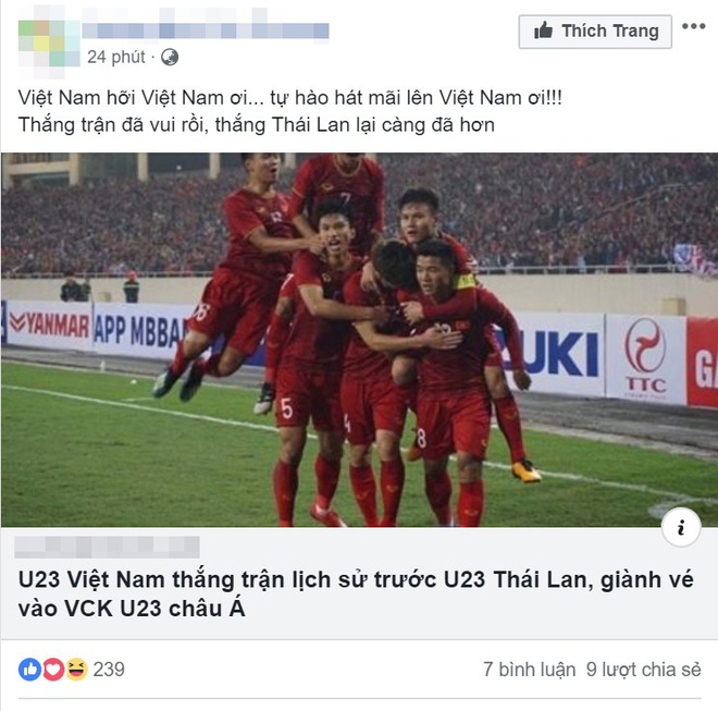 Việt Nam thắng trận lịch sử trước U23 Thái Lan, sự phấn khích tràn ngập khắp mạng xã hội-3