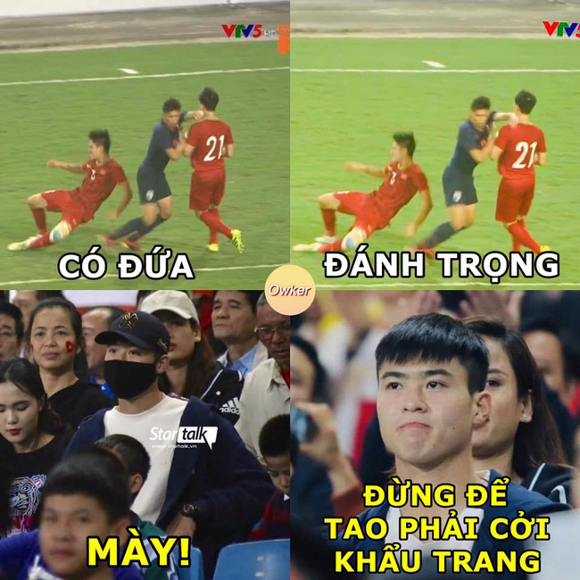 Ai cũng xót khi Đình Trọng bị đấm nằm sân, nhưng biểu cảm của Mạnh gắt trên khán đài mới gây chú ý hơn cả-4