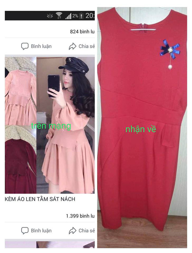 Mua đầm xòe điệu đà diện đi chơi, cô gái tá hỏa khi nhận hàng khác xa một trời một vực-1