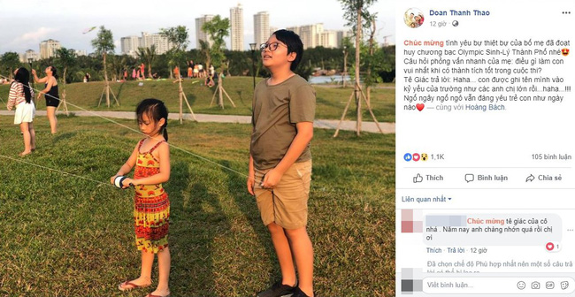 Con trai Hoàng Bách giành HCB Olympic Thành phố, nhưng câu trả lời ngây ngô của cậu bé khi đoạt giải mới thật gây cười-1