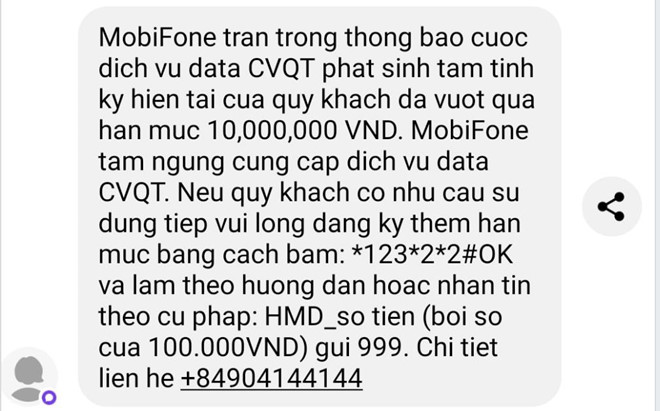 Chỉ ở Việt Nam, khách được nhà mạng báo cước chuyển vùng 10 triệu-1