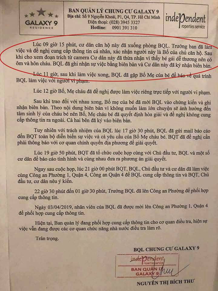 BQL chung cư Galaxy 9: Ông Nguyễn Hữu Linh thừa nhận đã ôm và hôn vì thấy bé gái dễ thương-2