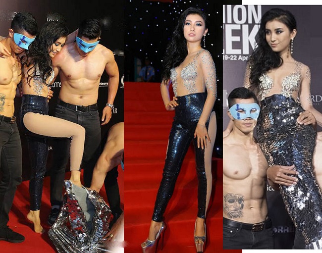 Mặc xuyên thấu chơi trội trên thảm đỏ, mỹ nữ Việt khiến quan khách đỏ mặt-4