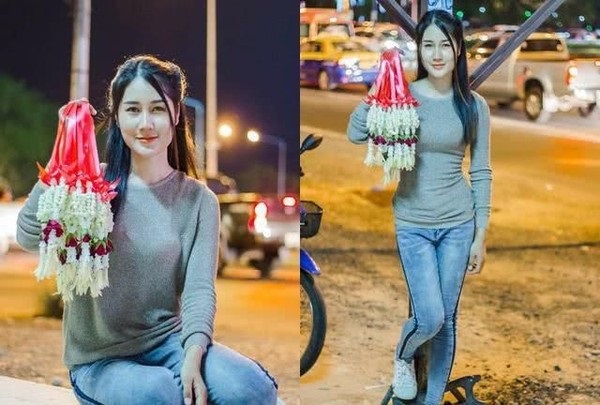 Bán hoa dạo bên đường, cô gái trẻ khiến CĐM phát sốt, truy tìm danh tính vì quá xinh-2