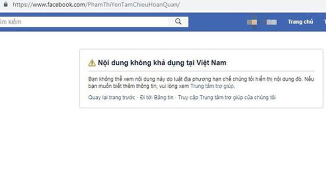 Facebook khóa tài khoản của bà Phạm Thị Yến chùa Ba Vàng-1