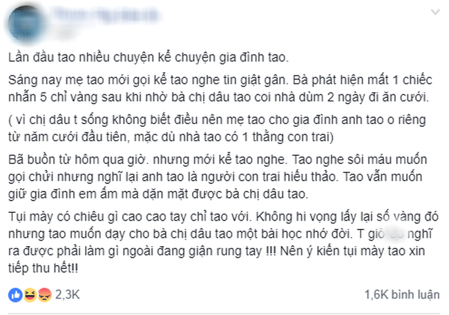 Em chồng lên mạng tố chị dâu lấy trộm vàng, nghe xong câu chuyện chị em còn mắng thêm-1