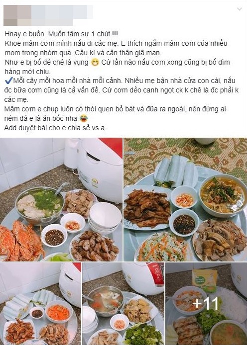 Khoe mâm cơm hàng ngày sang như nhà có khách, vợ trẻ đáp trả bài bản khi bị chị em trách tiêu hoang-1