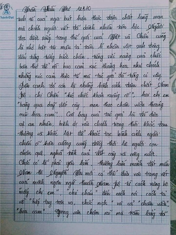 Bài văn 9.5 điểm xuất sắc từ nội dung đến chữ viết, khiến giáo viên bất lực khi viết lời phê-13