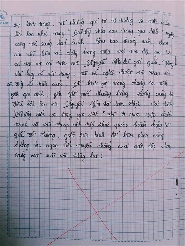 Bài văn 9.5 điểm xuất sắc từ nội dung đến chữ viết, khiến giáo viên bất lực khi viết lời phê-18