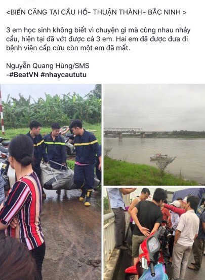 Thực hư thông tin 3 học sinh nhảy từ cầu Hồ xuống sông Đuống tự tử-2