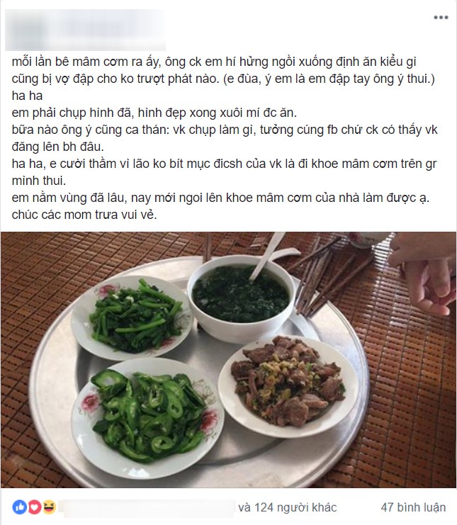Vợ trẻ vừa khoe mâm cơm của nhà trồng được vừa kể bị chồng than trách, nghe lý do xong chị em nào cũng giật mình-1