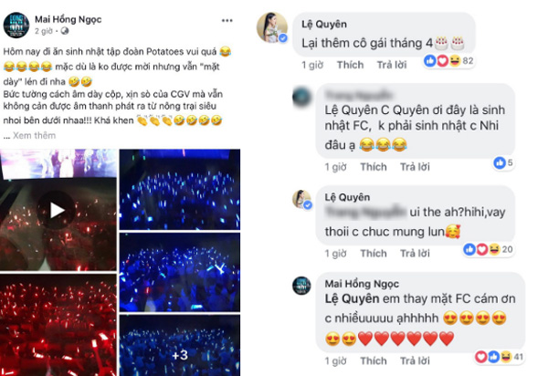 Dở khóc dở cười chuyện Lệ Quyên nhanh tay comment mừng sinh nhật Đông Nhi, nhưng lại có gì sai sai-1