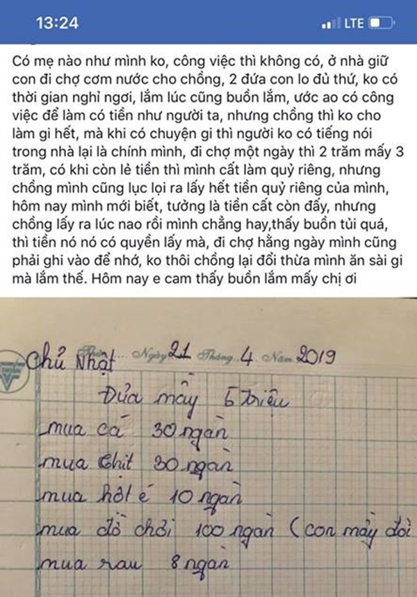 Vợ trẻ than thở 8k tiền rau cũng phải ghi lại để báo chồng, chị em vừa phẫn nộ vừa rút ra bài học xương máu-1