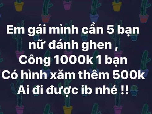 Thấy thông tin lập hội đi đánh ghen, xăm trổ được trả thêm 500k, chị em nô nức rủ nhau đi 