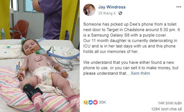 Ông bố cầu xin kẻ trộm trả lại điện thoại chứa hình ảnh của con gái đang nguy kịch vì bệnh hiểm nghèo-2