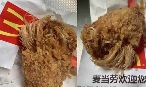 Thực khách buồn nôn khi cắn phải cánh gà McDonald còn nguyên lông-1